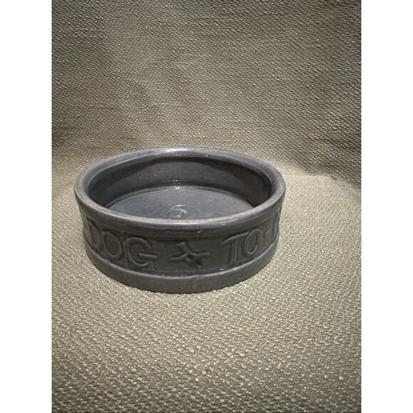 Vintage McCoy Pottery Blue Gray Dog Dish Bowl To Man's Best Friend His Dog NEW - Picture 5 of 9